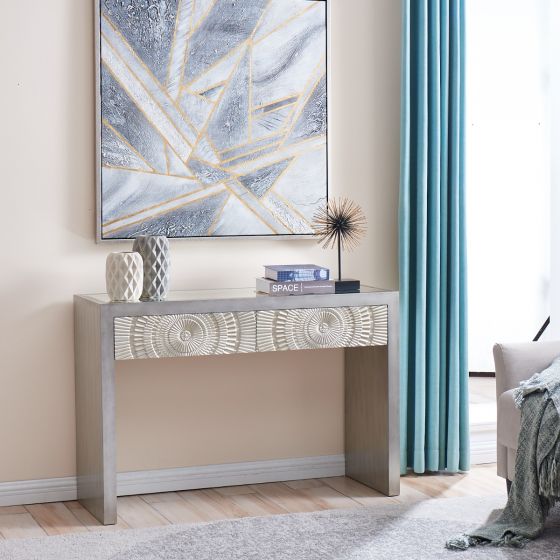 Sienna Console Table Champagne Silver