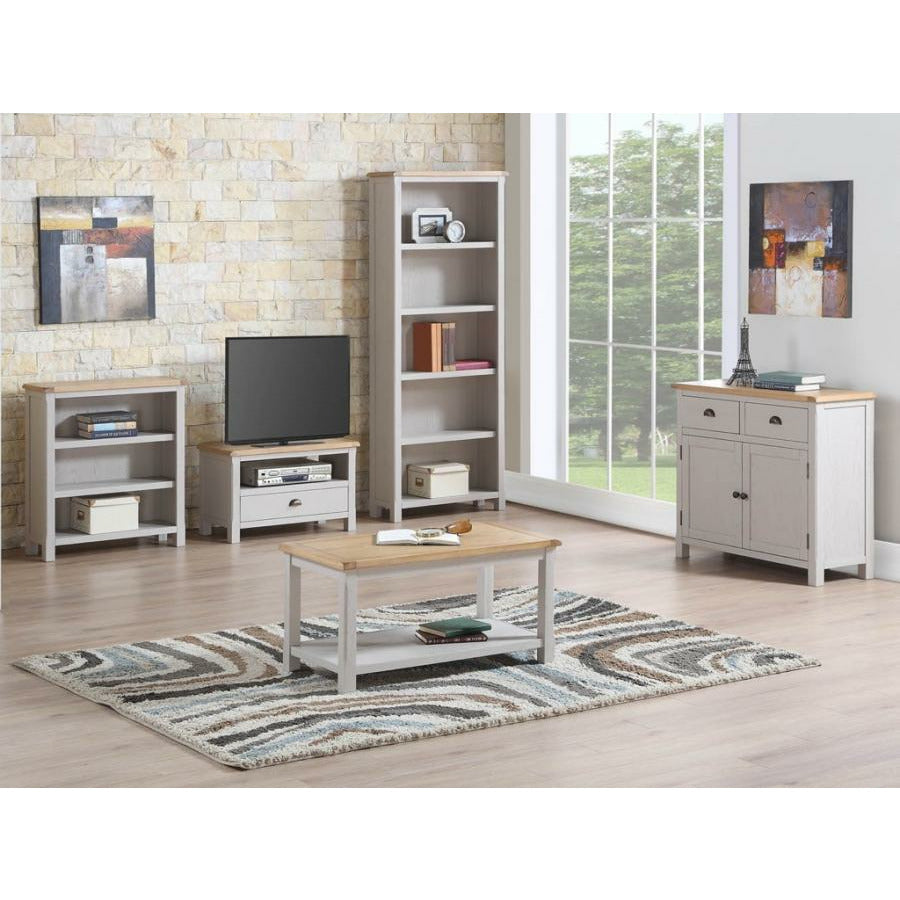 Clonmel Painted Oak Tall Wide Bookcase