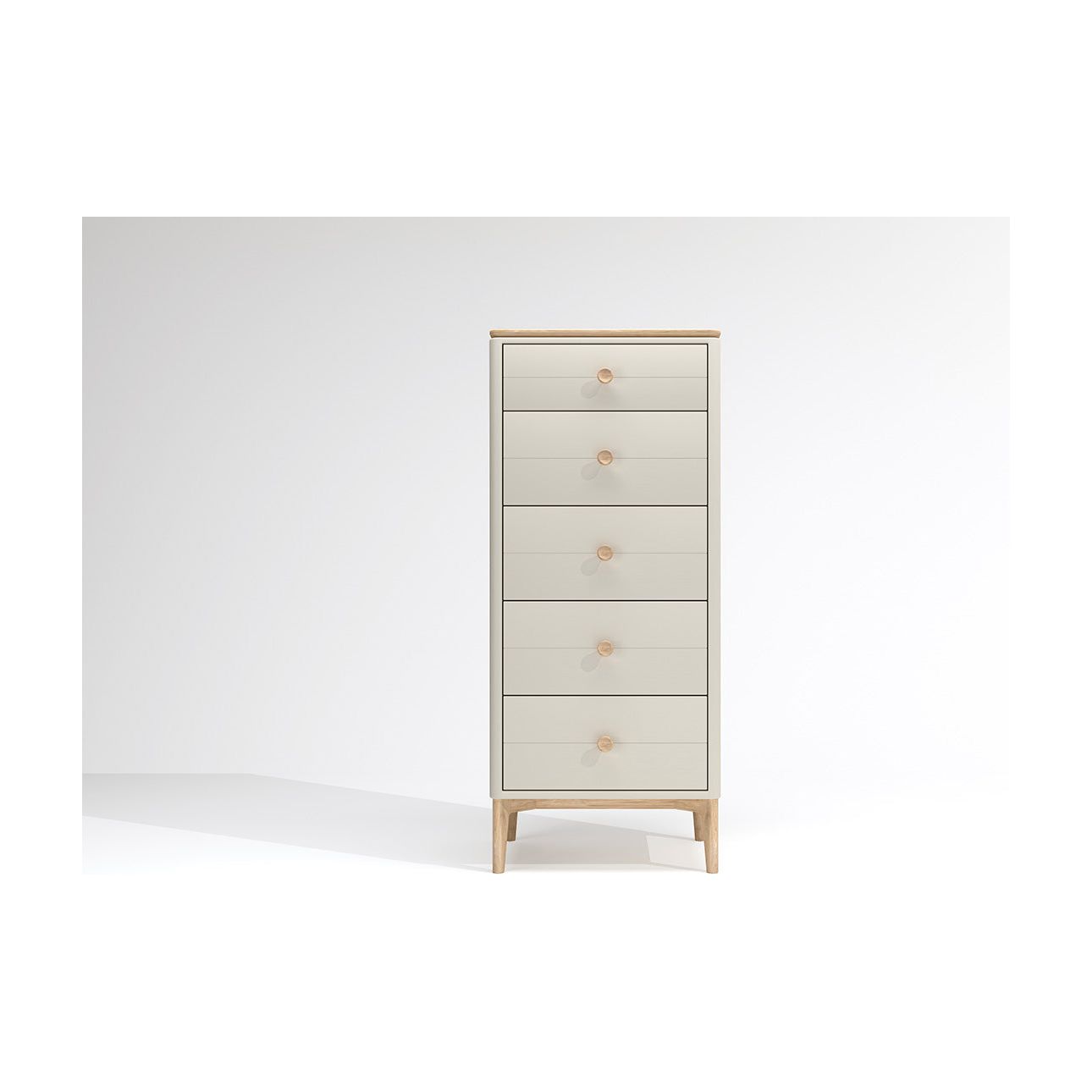Diego Tall Chest Of Drawers - Cashmere Oak
