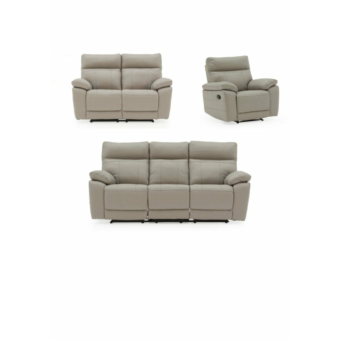 Lucca Italian Leather / Match Range Recliner Light Grey