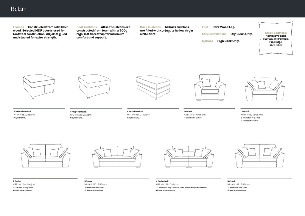 Belair Sofa Range - Made to order (Copy)
