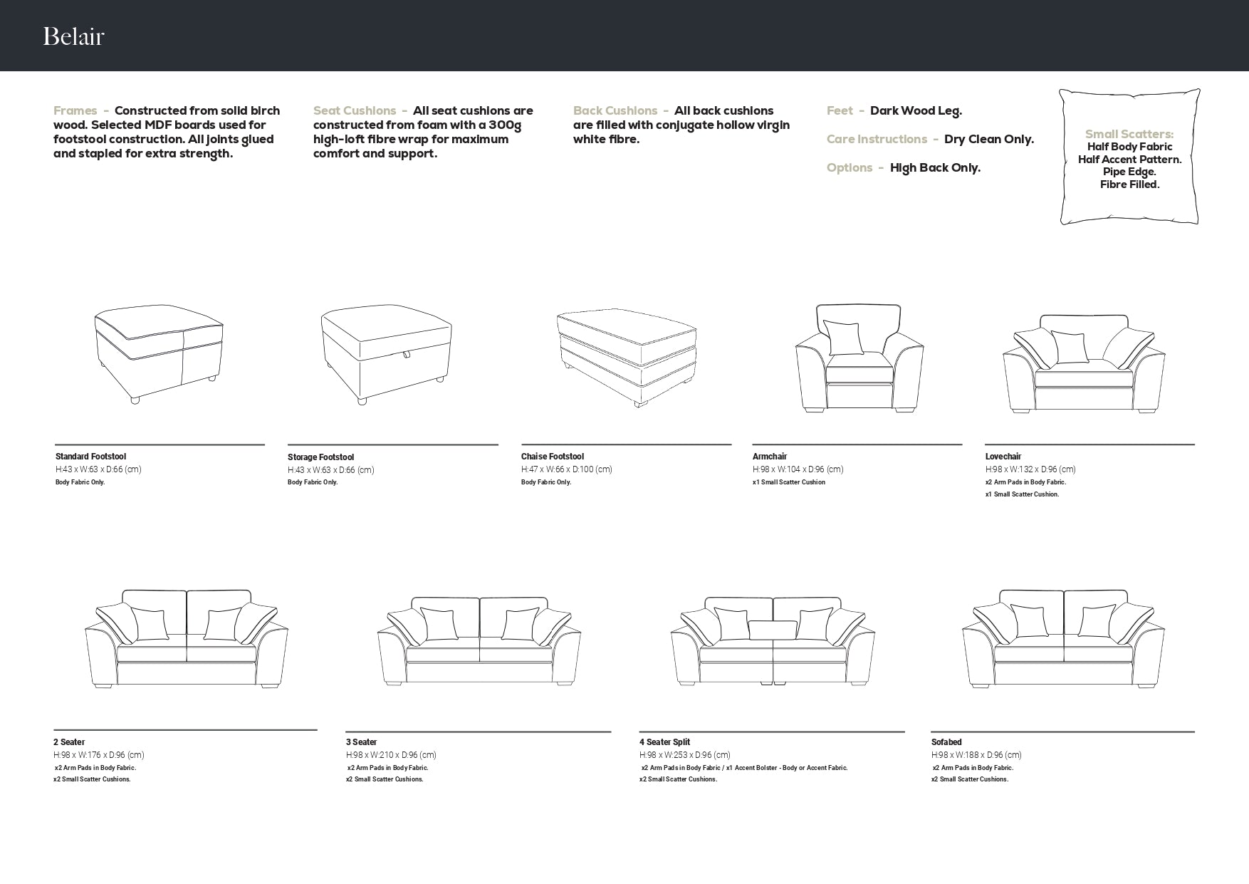 Belair Sofa Range - Made to order (Copy)