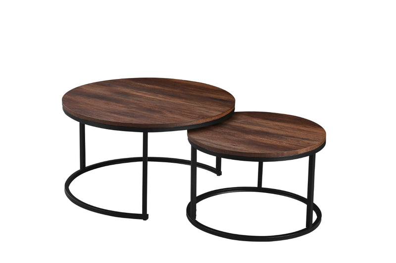 Hudson Dark Walnut Veneer Nest of 2 Coffee Tables