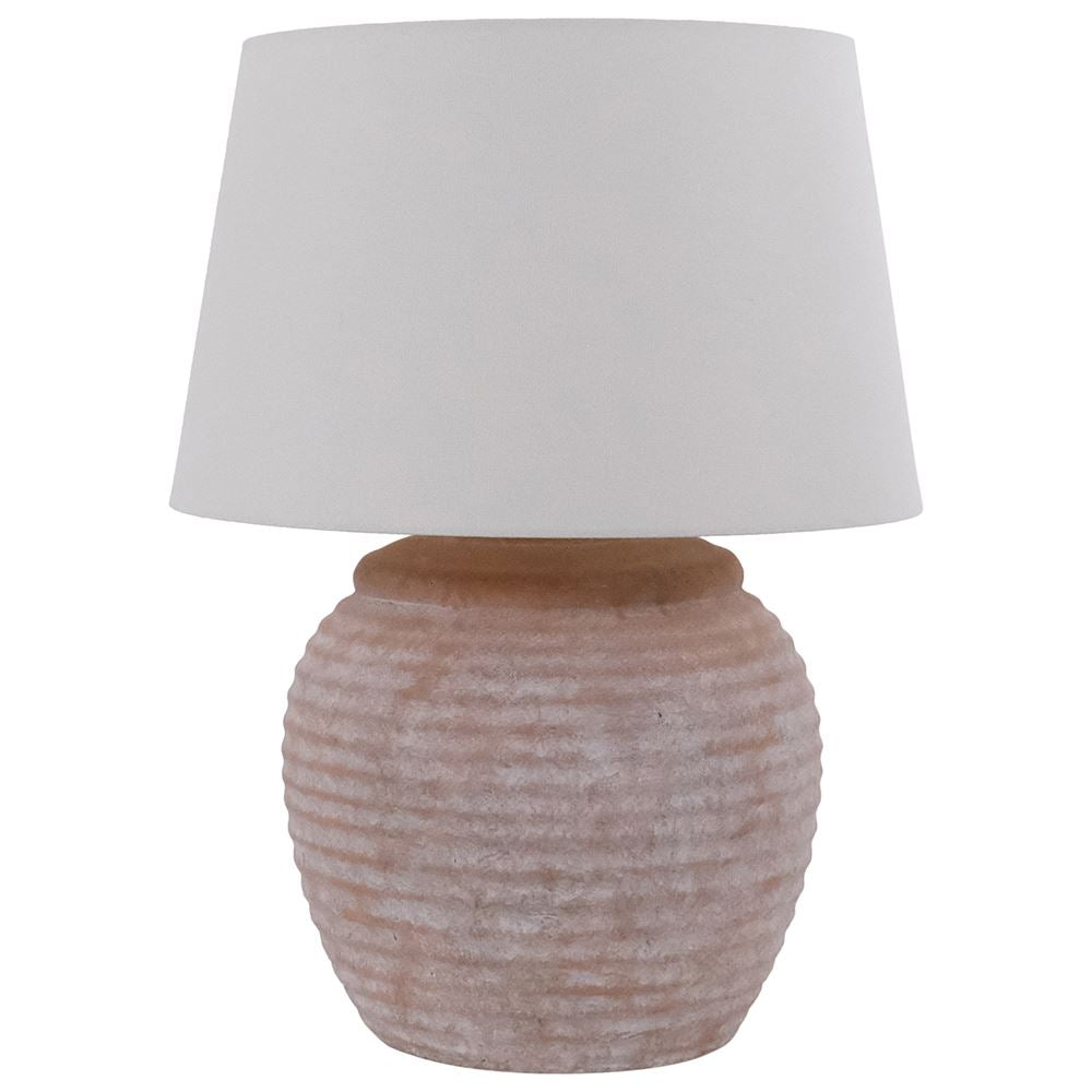 TERRACOTTA RIBBED LAMP SMALL 38x38x48cm