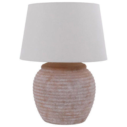 TERRACOTTA RIBBED LAMP 64cm