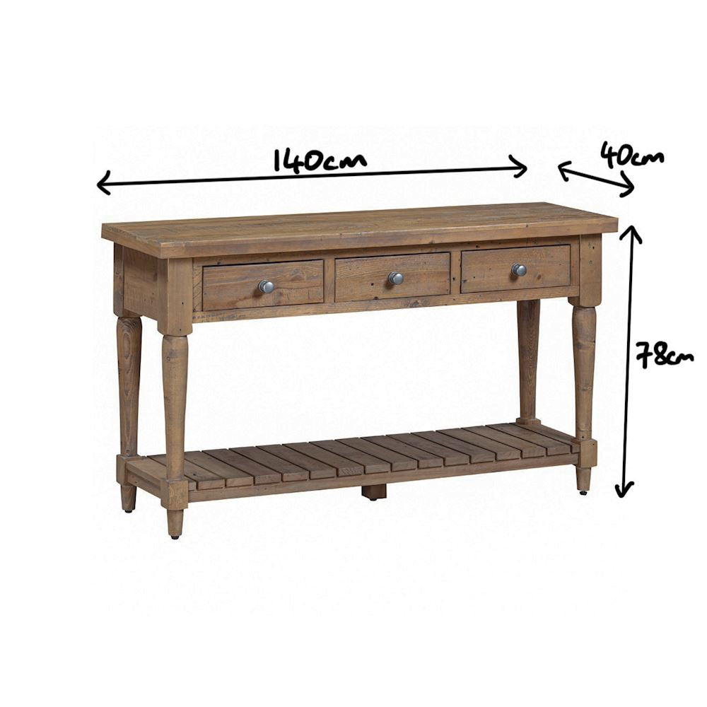 Donny 3 Drawer Console - 140cm