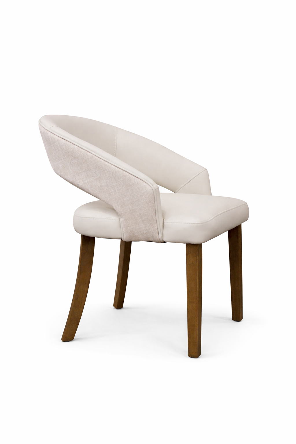 Willow Dining Chair - Linen Neutral Fabric/ Cream Leather