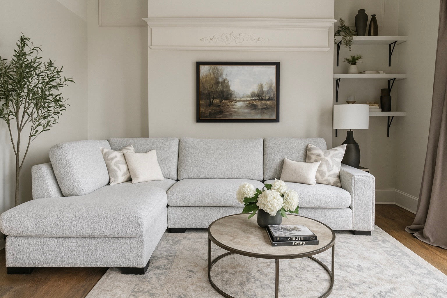 Sierra Corner Lounge Chaise - LHF - Stone Linen