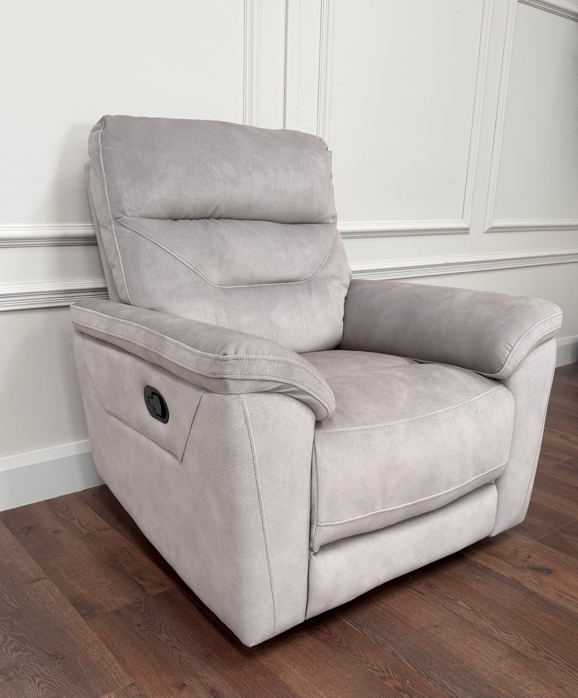 Zurich Manual Recliner 1 Seater – Pebble Grey