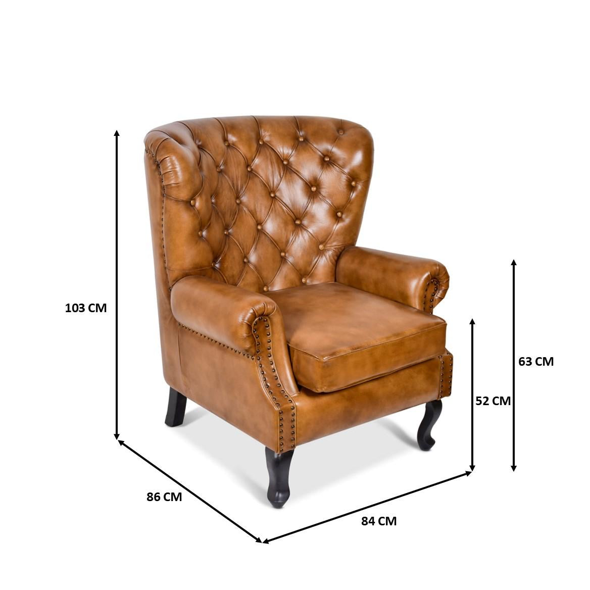 Queen Anne Leather Chair measurements