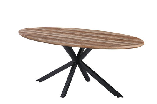 Epsom 1.8m Oval Table - Dark Rustic Oak