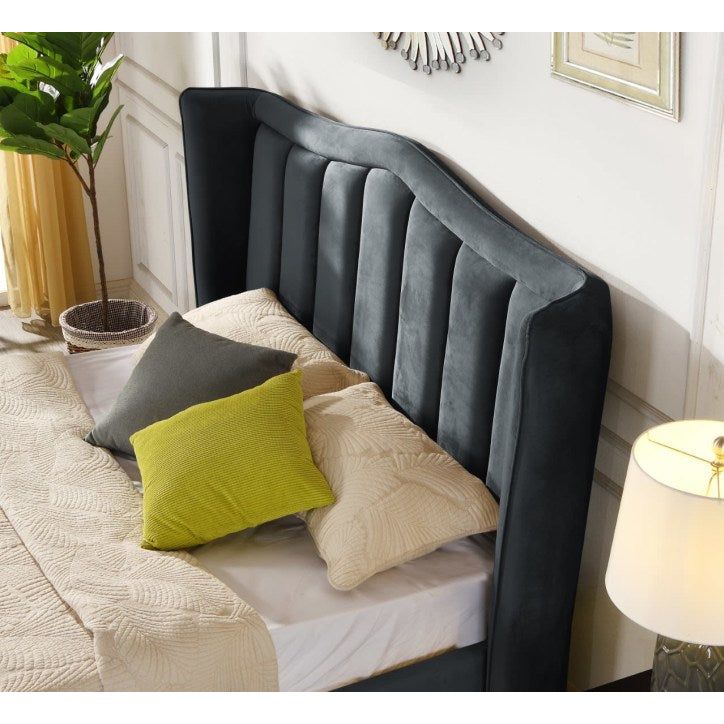 Aria Bed Ottoman Grey - King Size