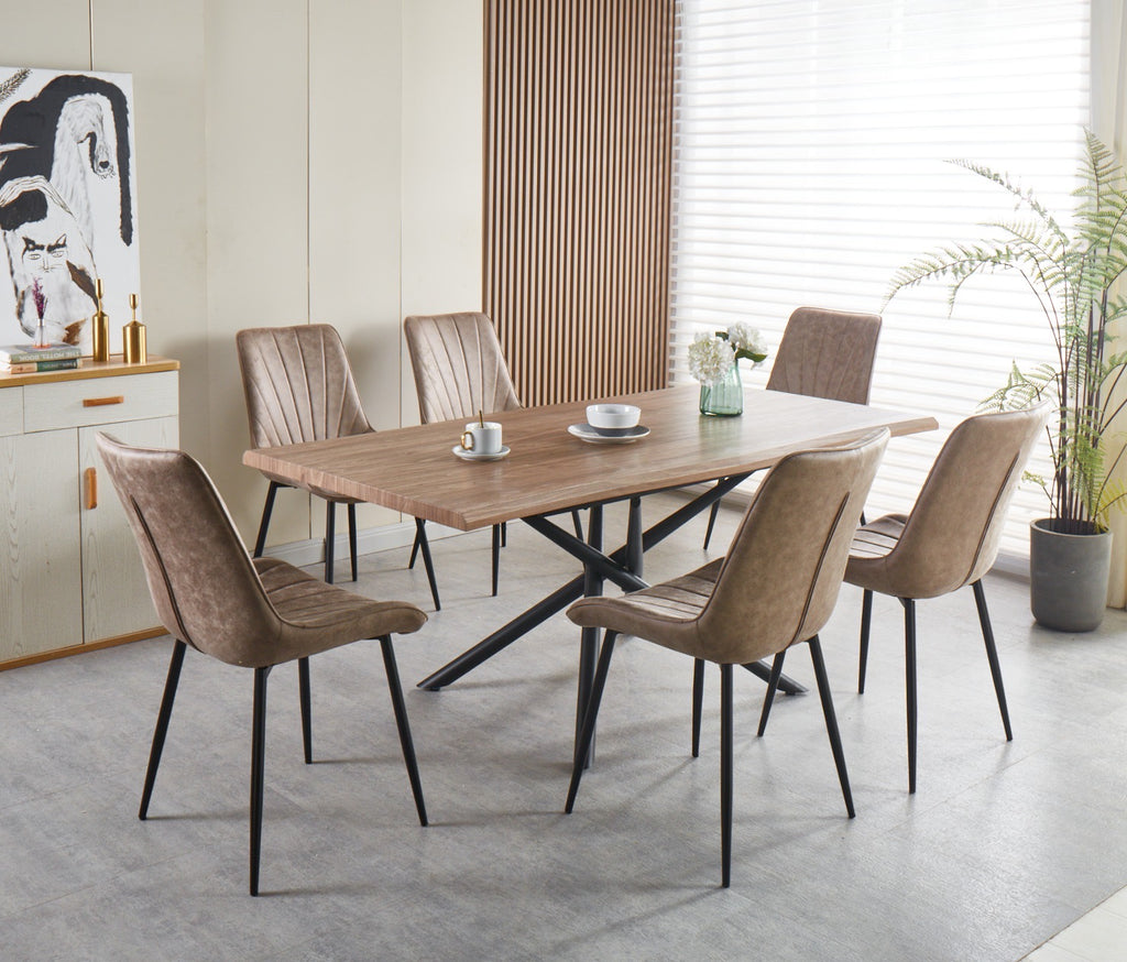 Bronx 1.8m Dining Set - Oak