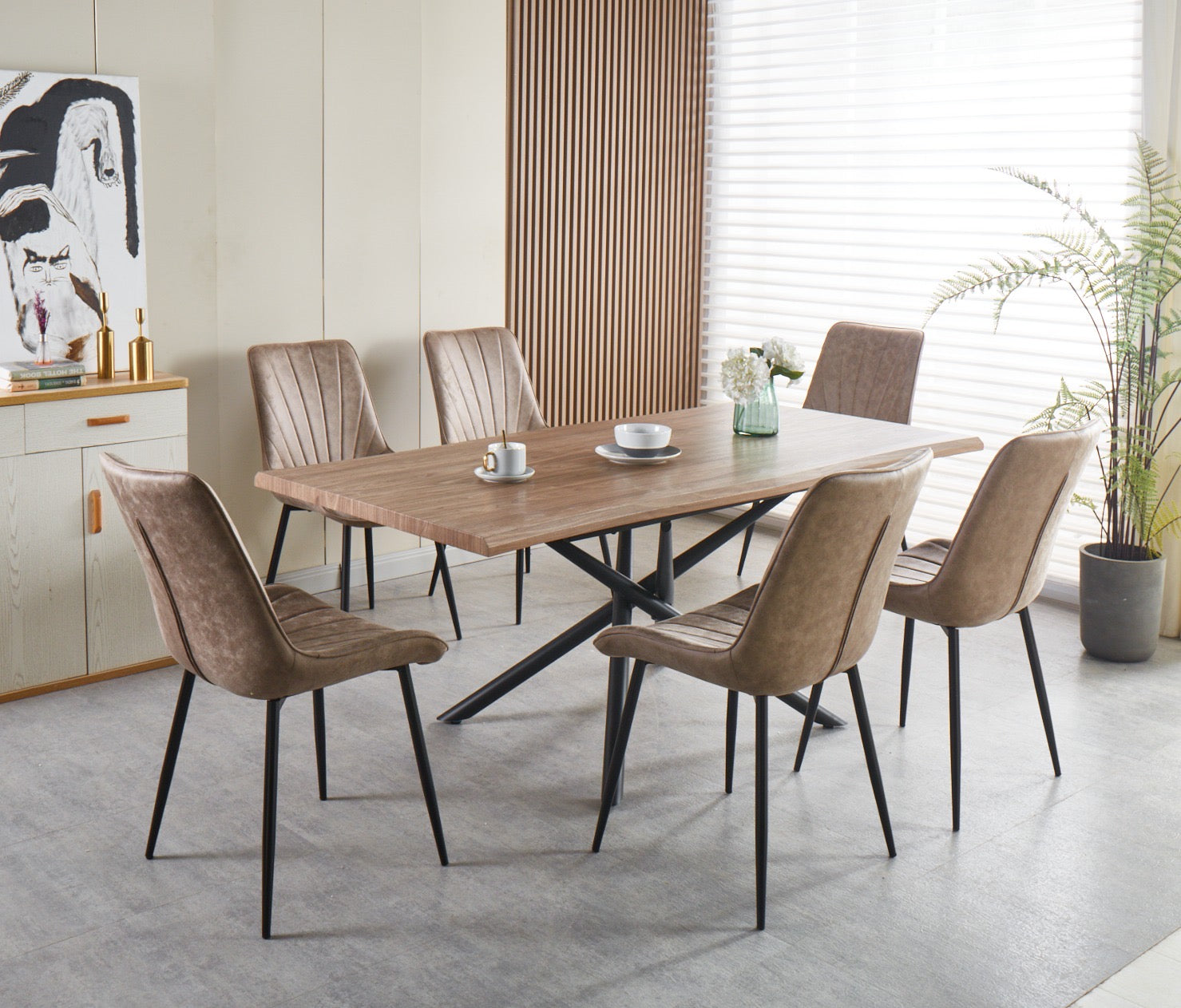 Bronx 1.8m Dining Set - Oak