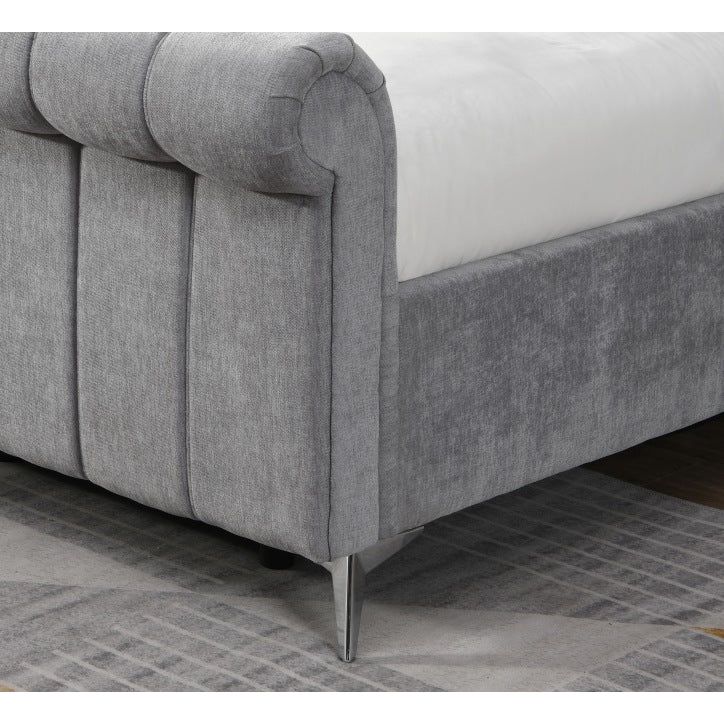 Marlow Sleigh Bed Ottoman Grey - Double