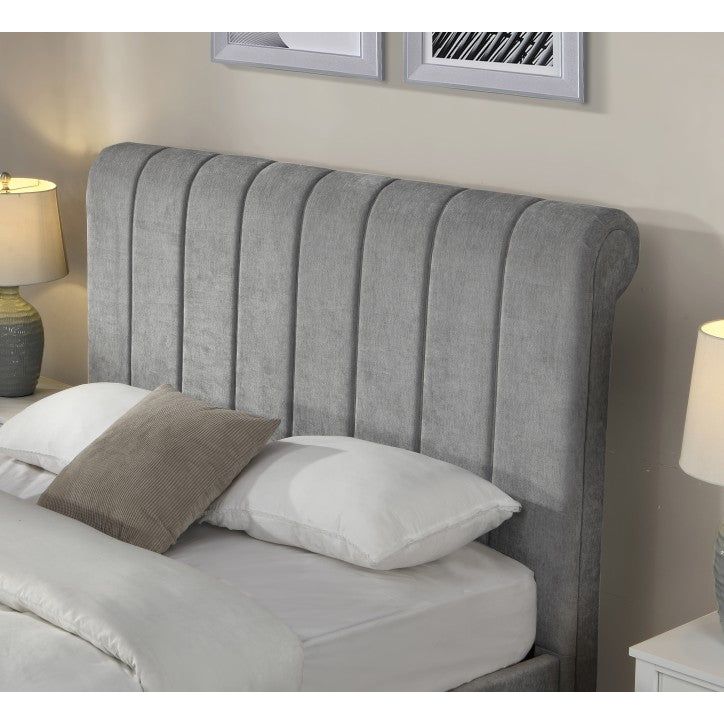 Marlow Sleigh Bed Ottoman Grey - King Size