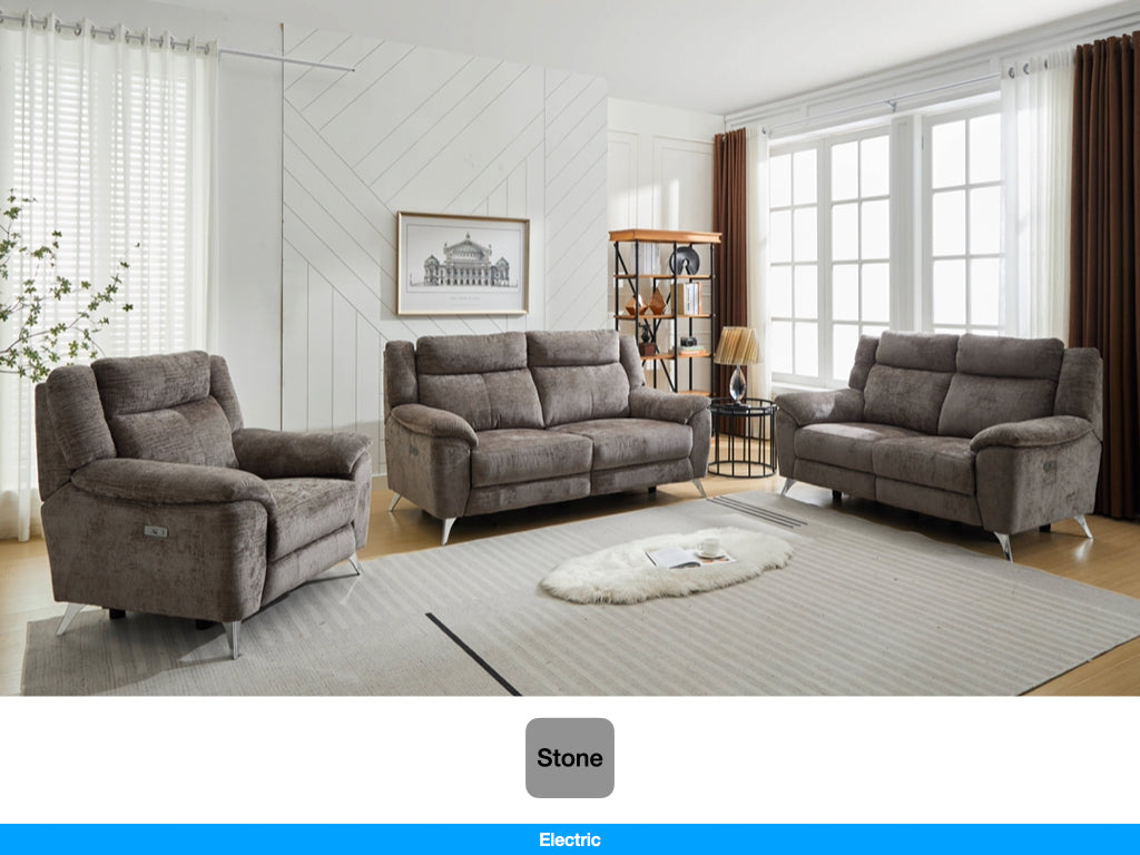 Marylin Sofa Range Electric - Stone Fabric