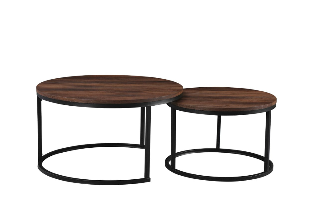 Hudson Dark Walnut Veneer Nest of 2 Coffee Tables