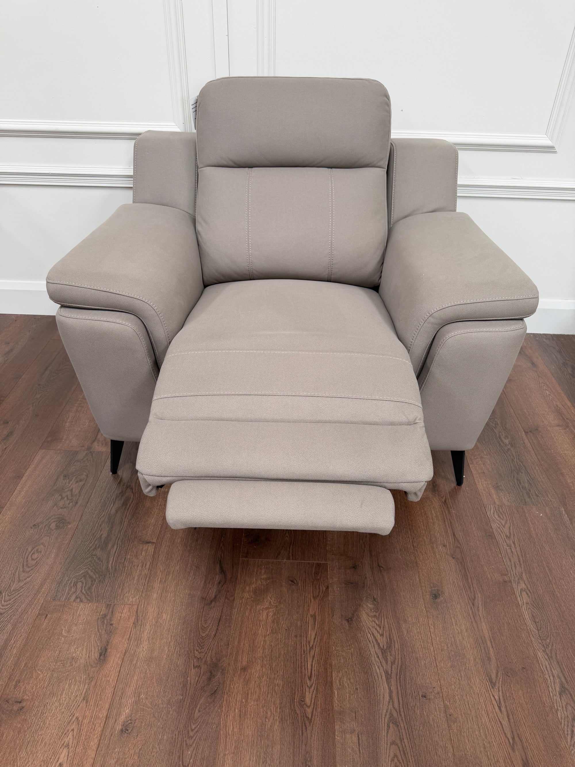 Lara Power 1  Seater - Stone Microfiber