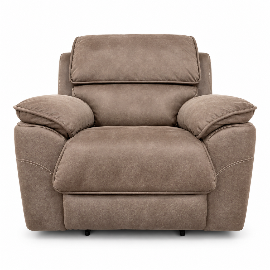 Kingsley  Recliner 3 + 1 + 1 -  Dark Taupe Suede