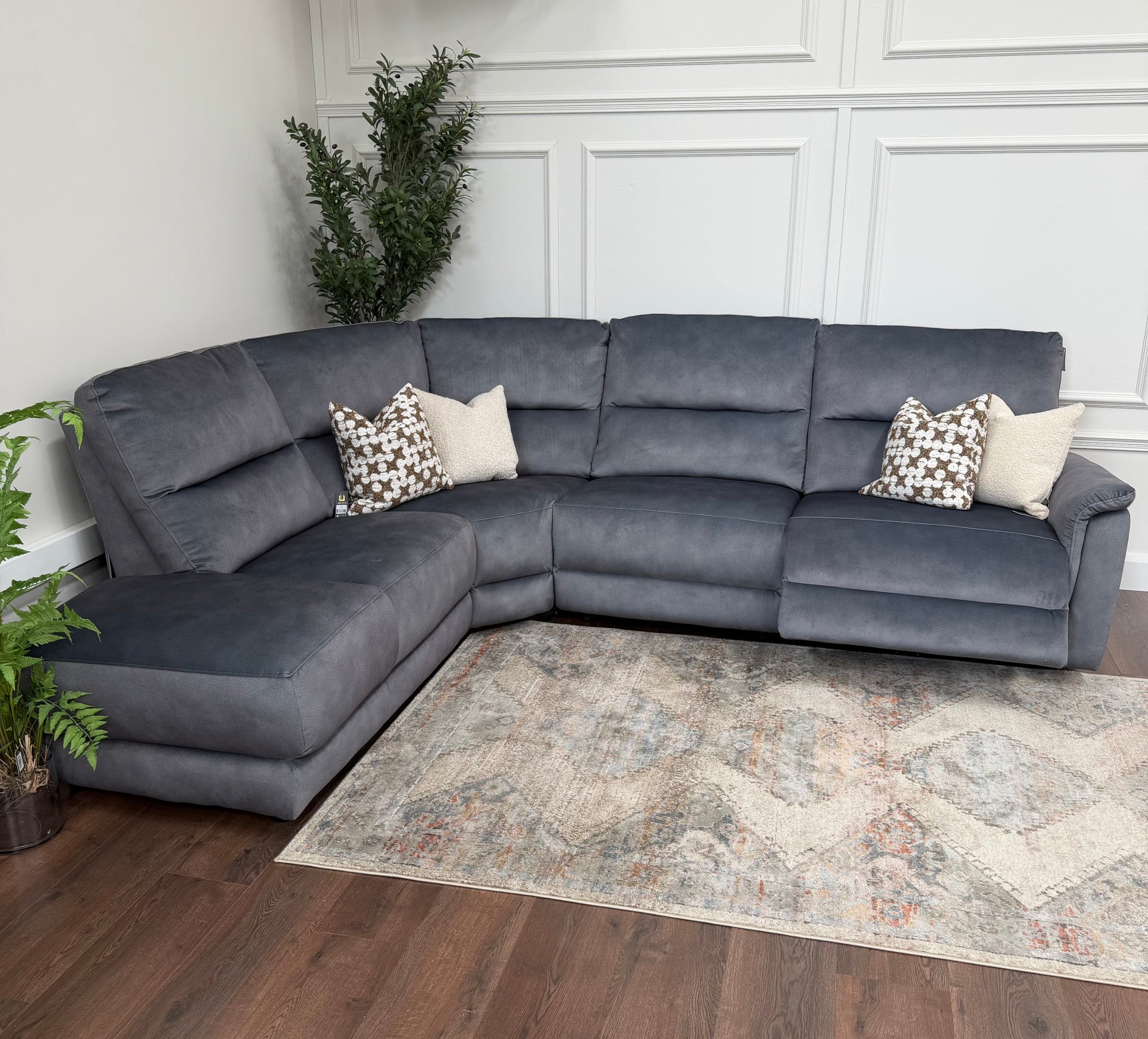 Monaco Electric Recliner Corner Chaise –  LHF - Charcoal