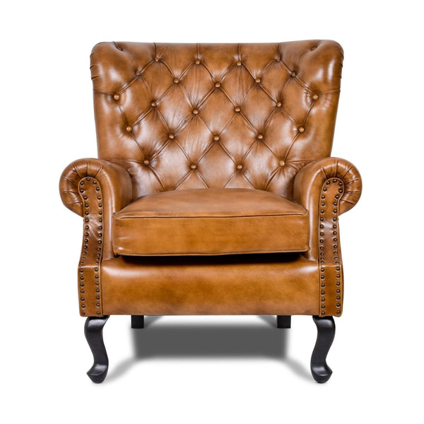 Queen Anne Leather Chair