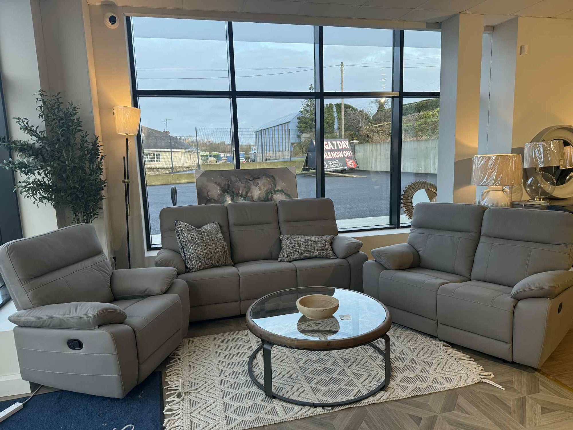 Jude   Sofa Range - Stone Microfiber fabric