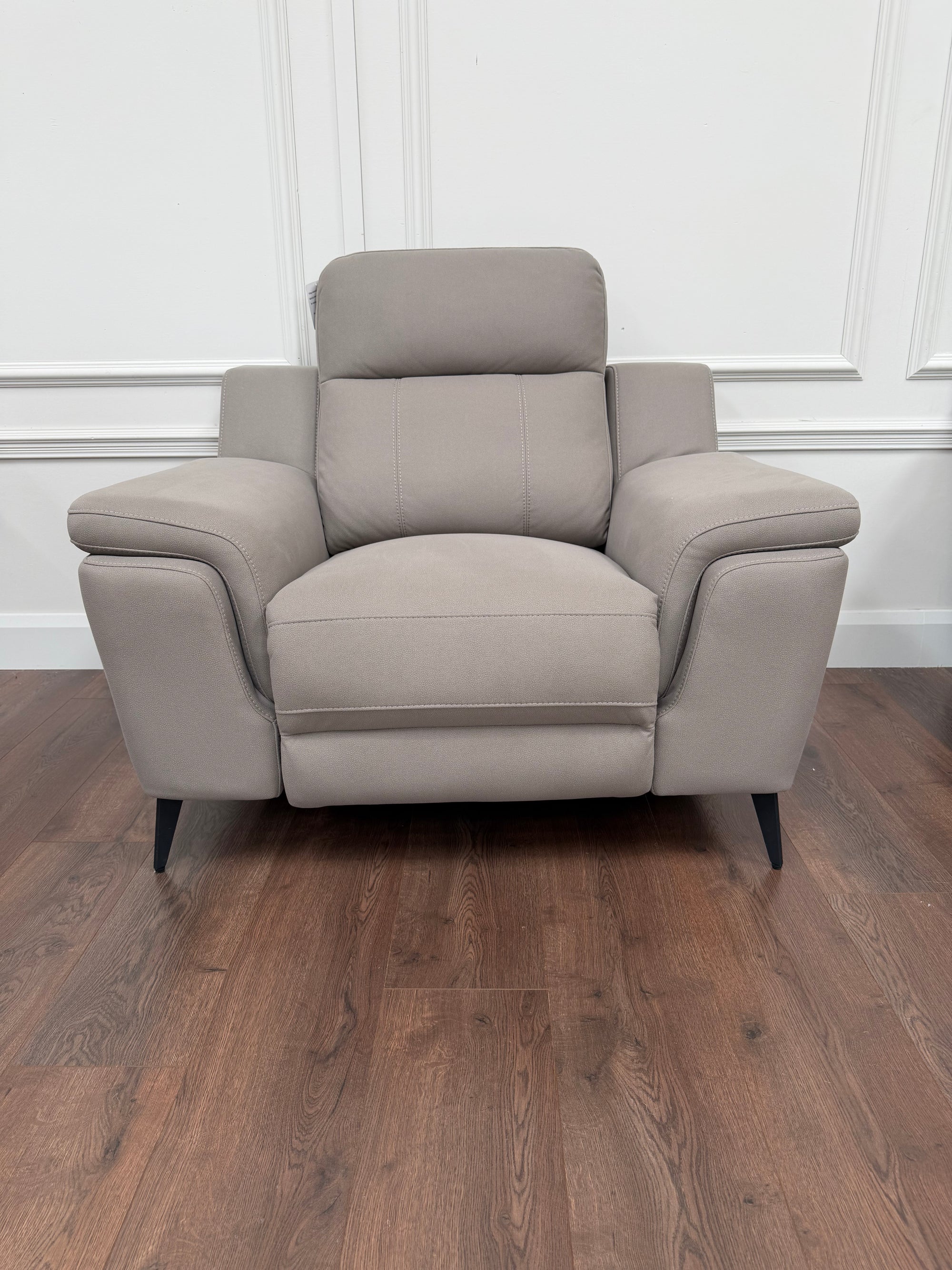 Lara Power 1  Seater - Stone Microfiber