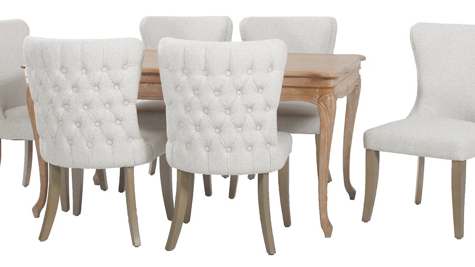 Duke Dining Chair - Silver Fabric
