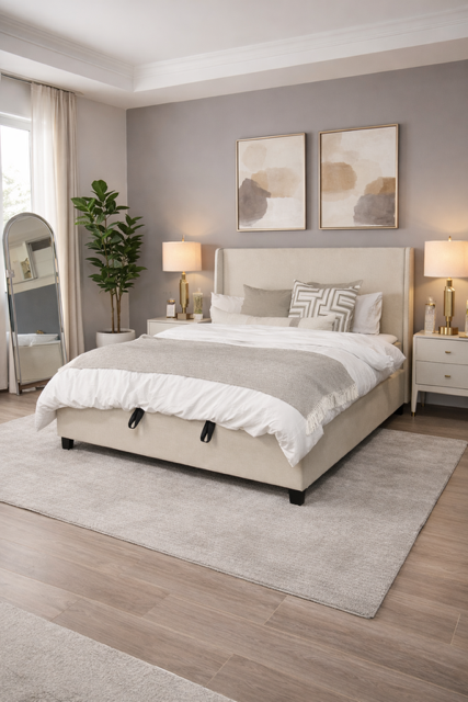 Rivera Ottoman Bed King - Beige