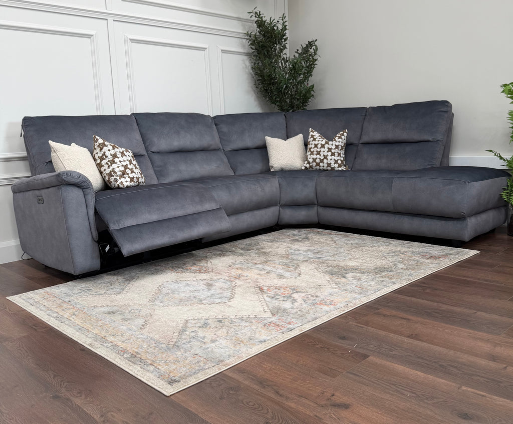 Monaco Electric Recliner Corner Chaise –  RHF - Charcoal