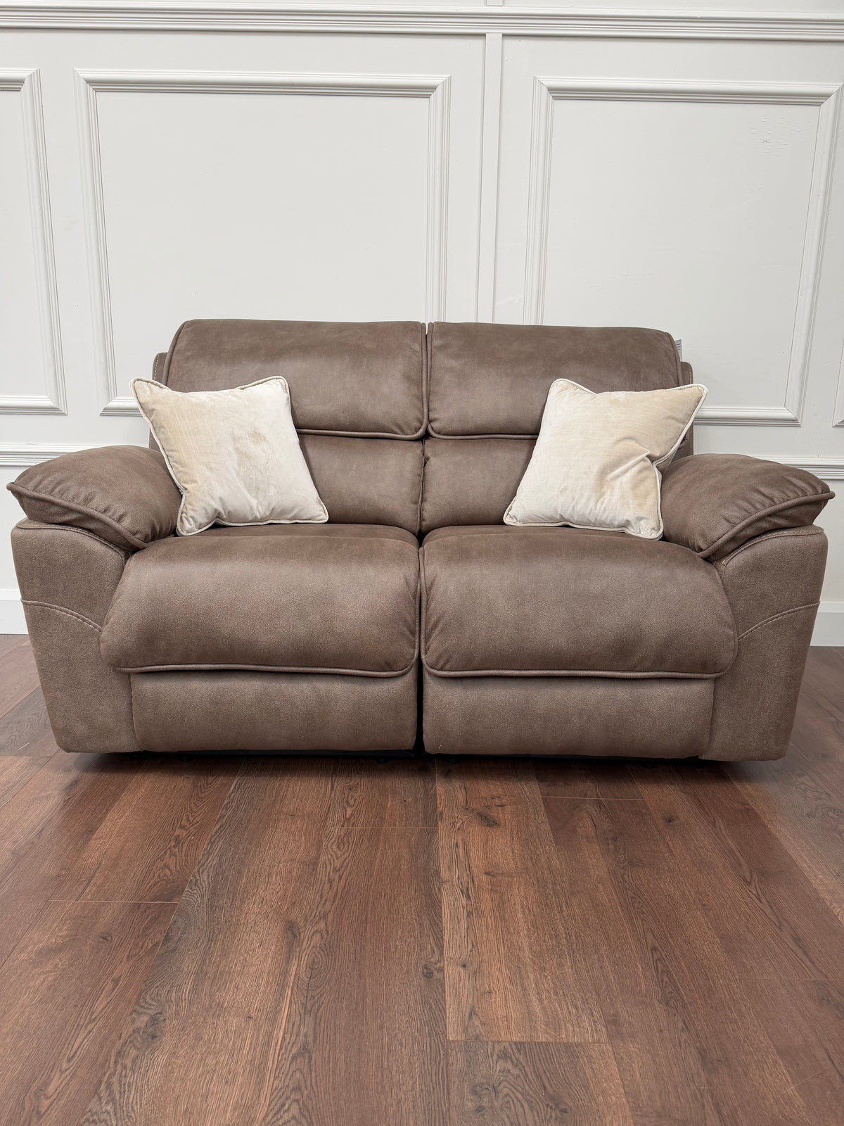 Kingsley  Recliner 2 Seater -  Dark Taupe Suede