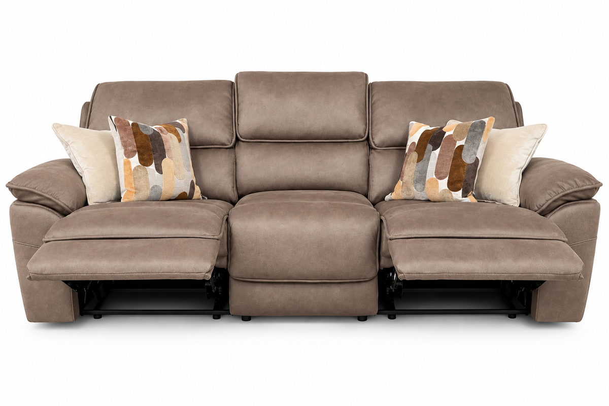 Kingsley  Recliner 3 + 1 + 1 -  Dark Taupe Suede