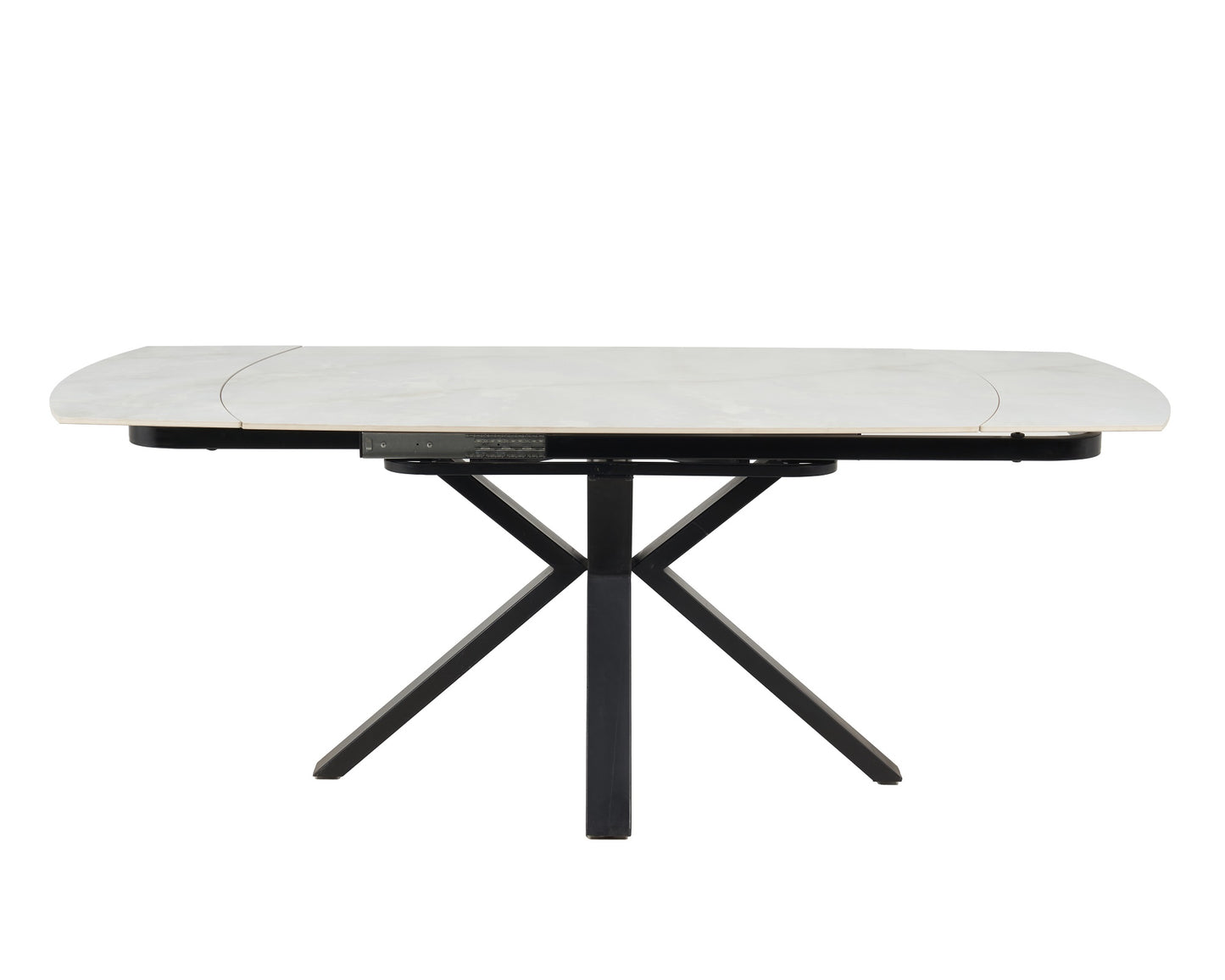 Positano Swivel Extendable Table - White/ Gold Vein Sintered Stone