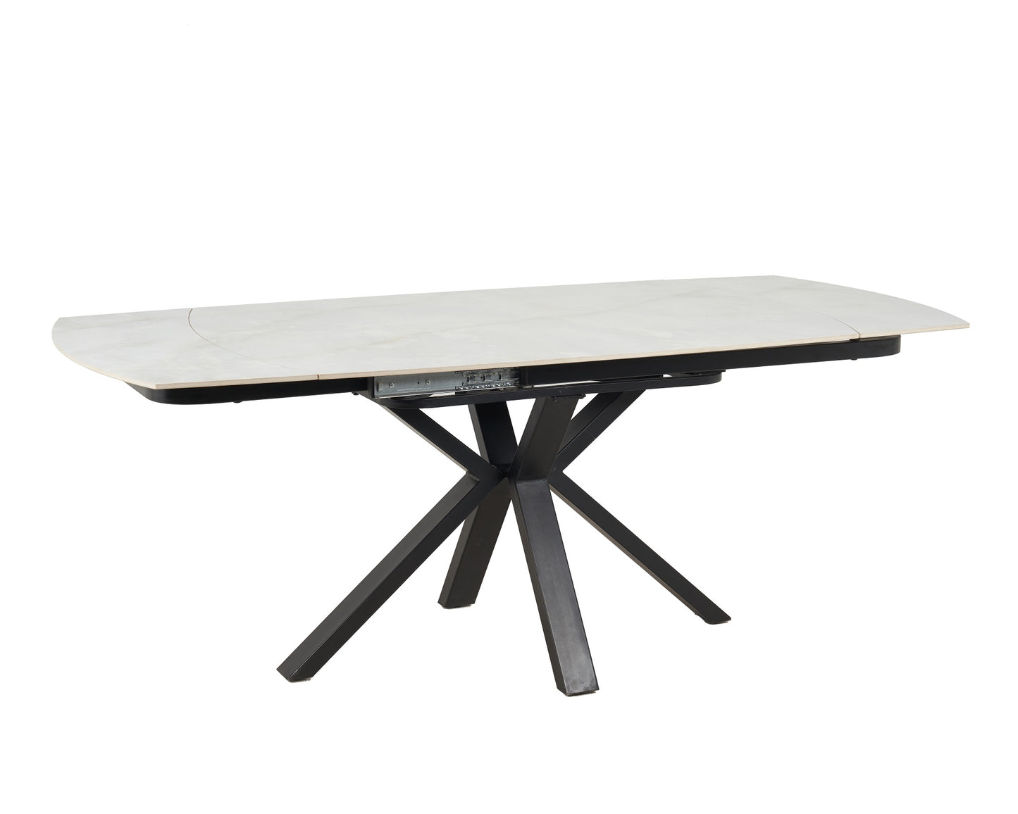 Positano Swivel Extendable Table - White/ Gold Vein Sintered Stone