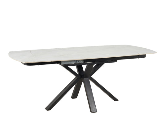 Positano Swivel Extendable Table - White/ Gold Vein Sintered Stone