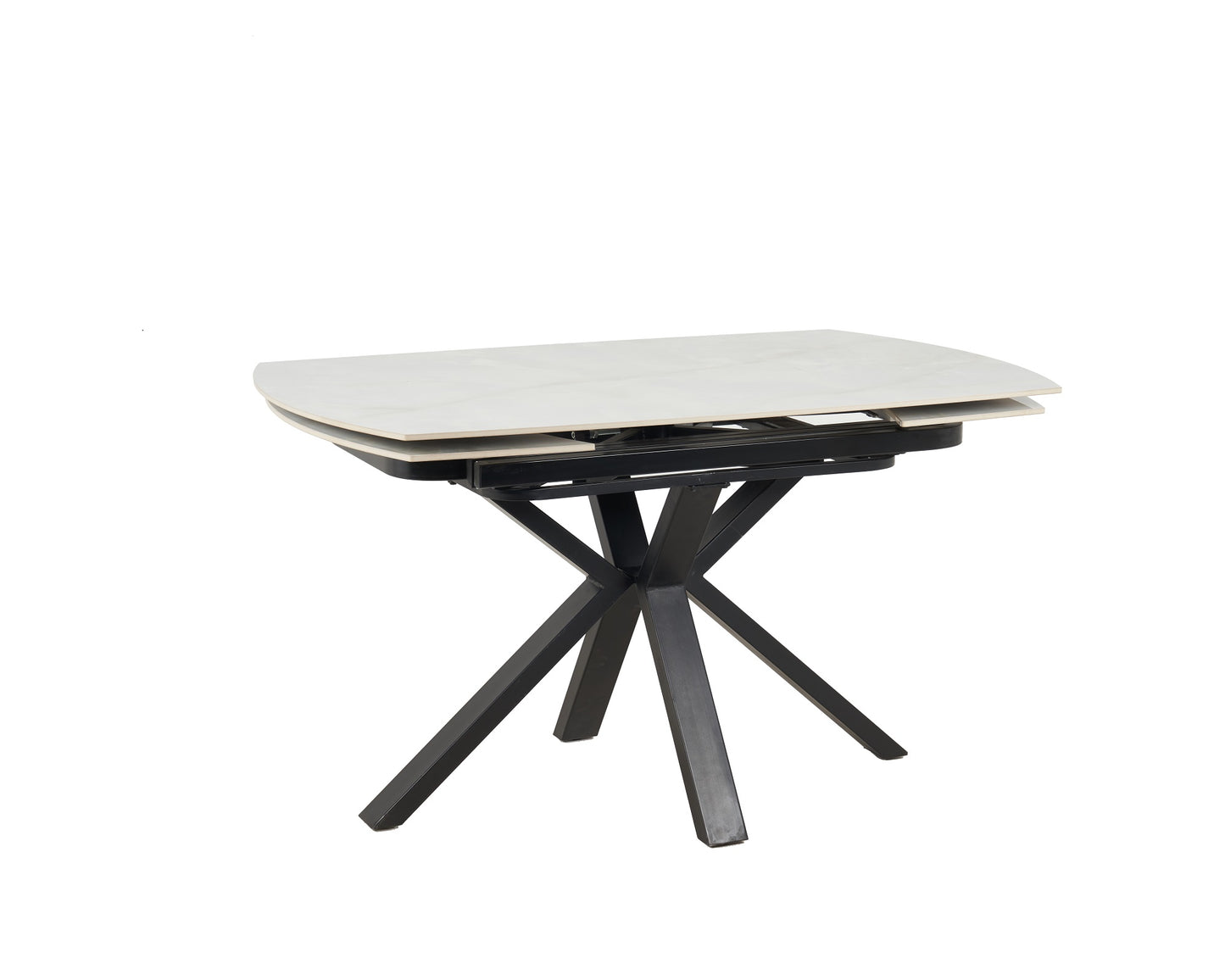 Positano Swivel Extendable Table - White/ Gold Vein Sintered Stone