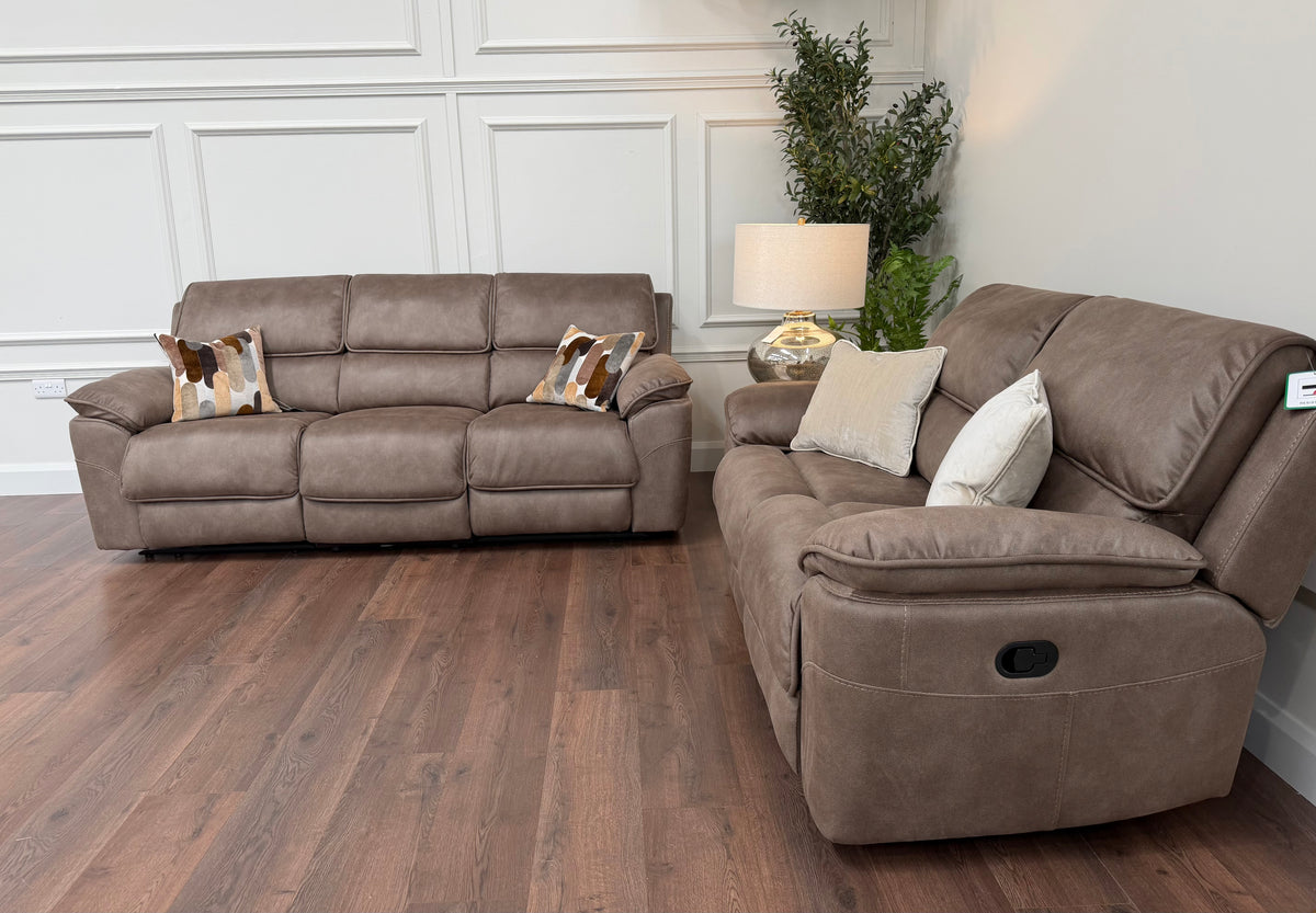 Kingsley  Recliner 3 + 1 + 1 -  Dark Taupe Suede