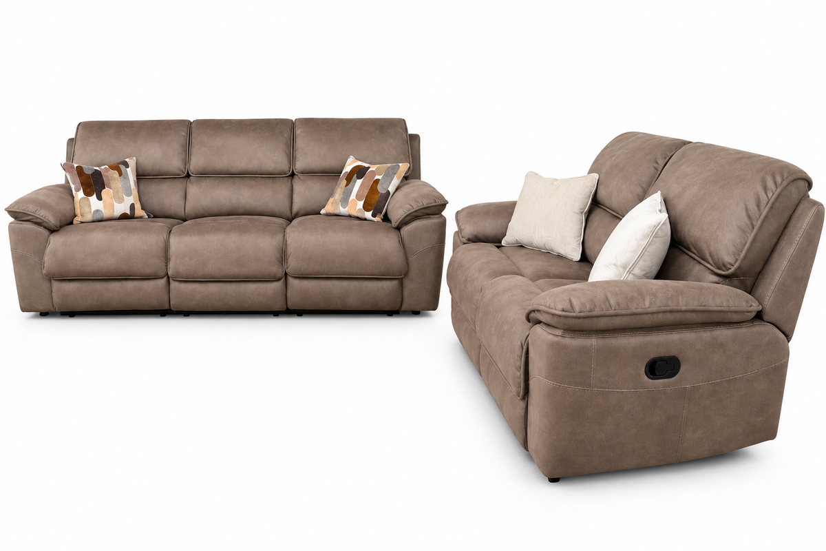 Kingsley  Recliner 3 + 2 -  Dark Taupe Suede