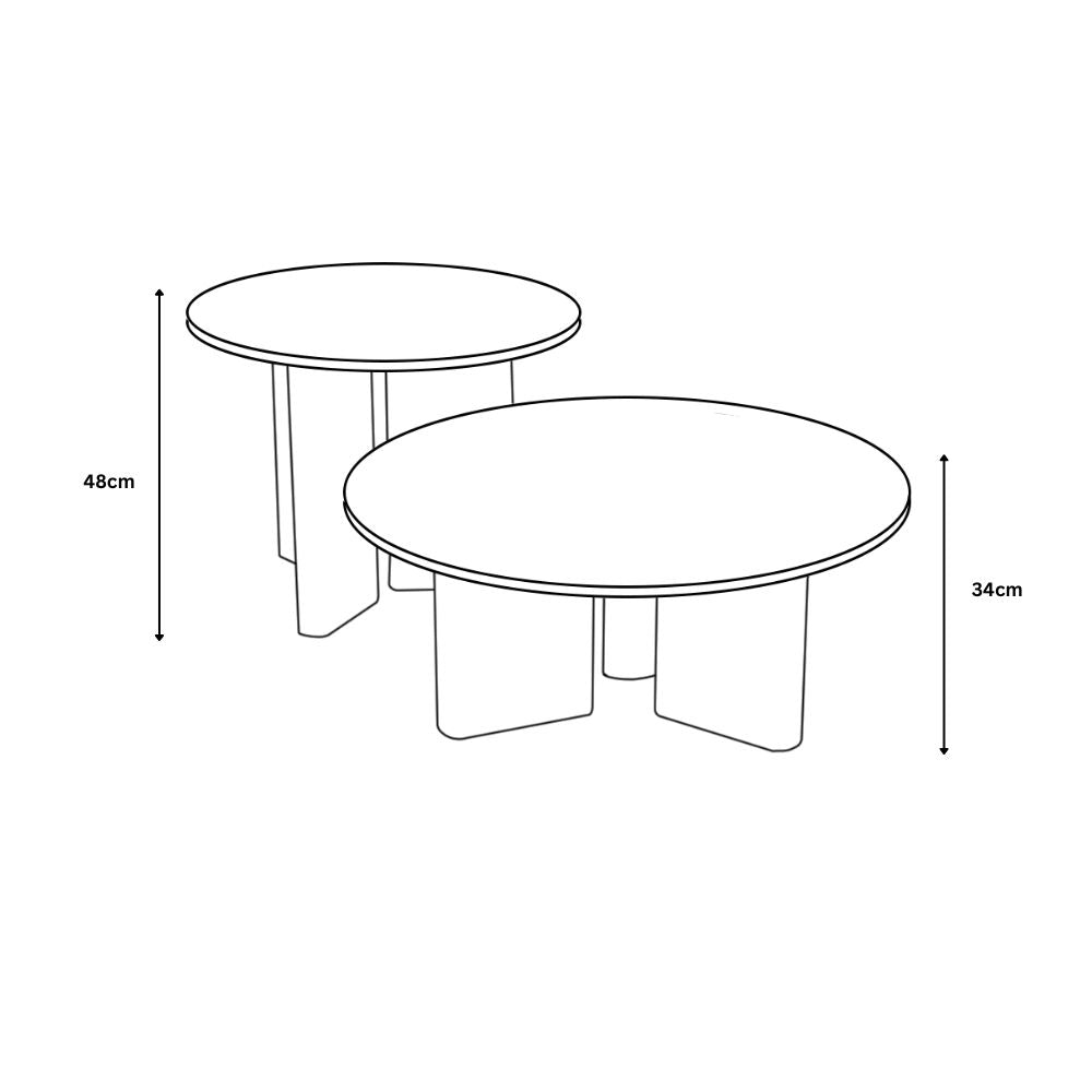 Rhea Set of Coffee Tables measurement