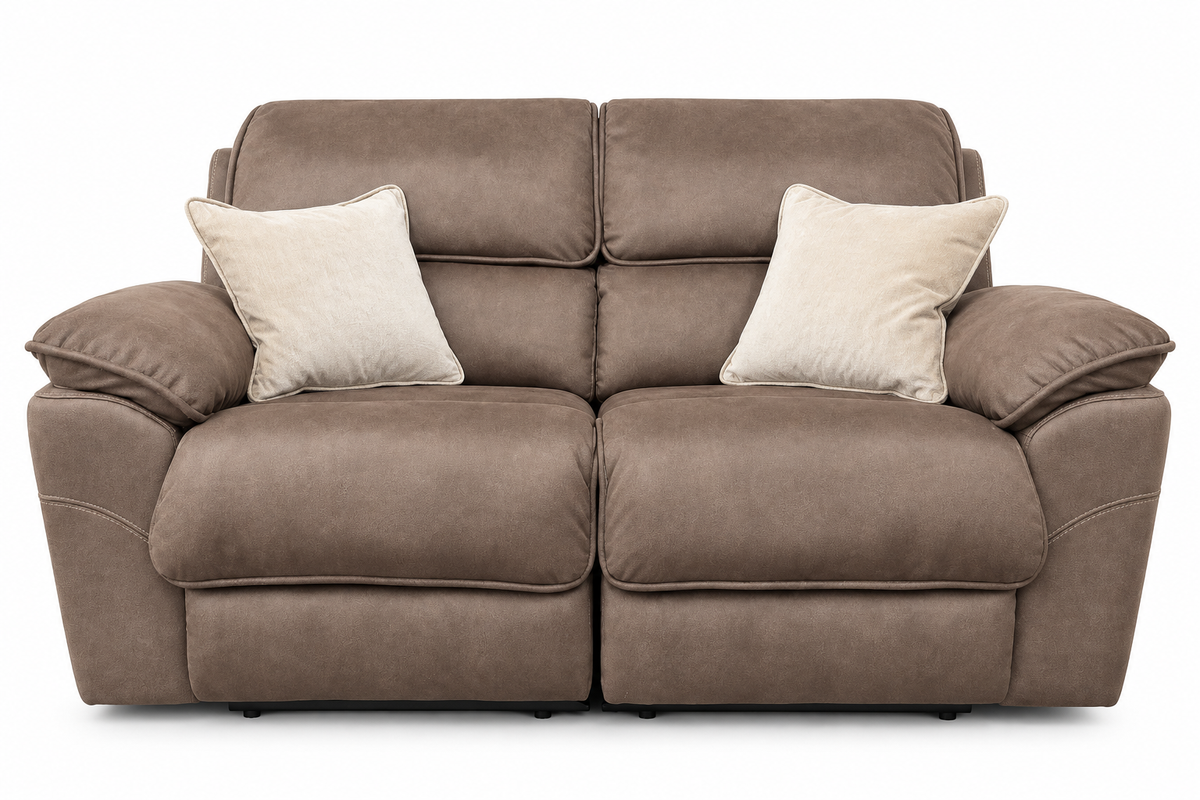 Kingsley  Recliner 2 Seater -  Dark Taupe Suede