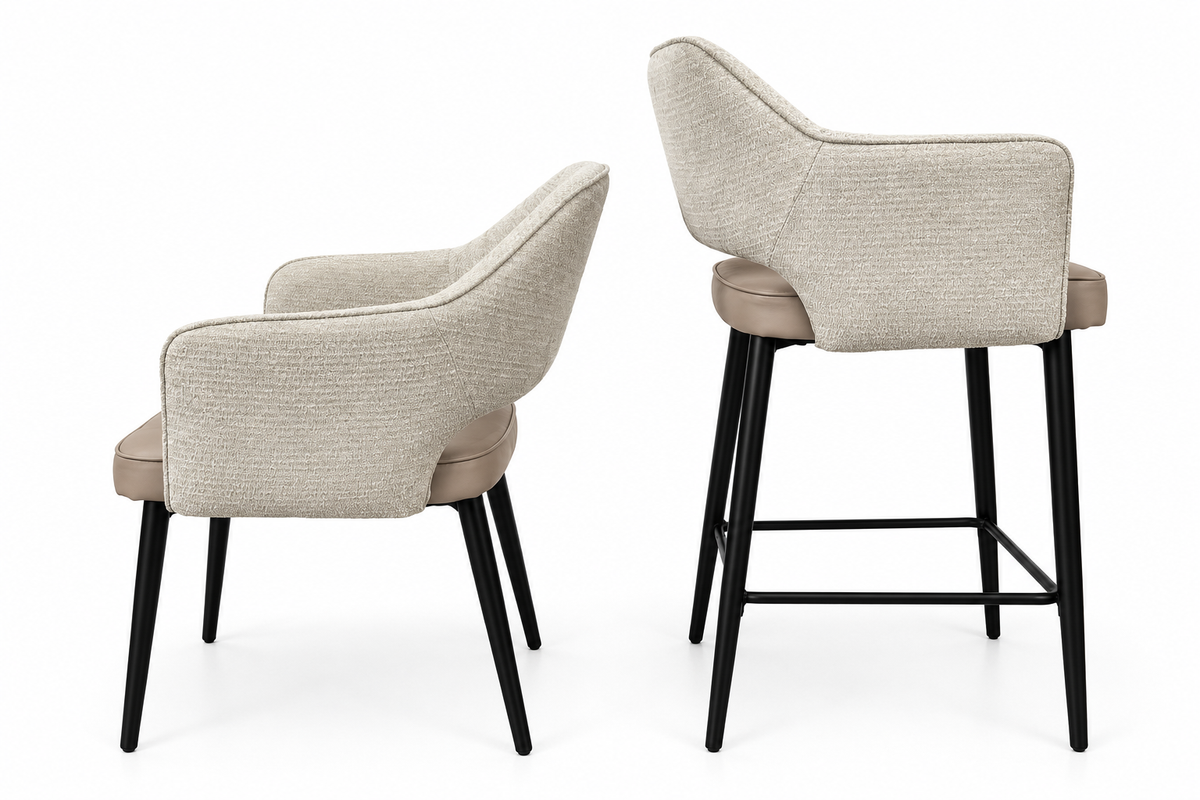 Maisie  Barstool – Champagne Beige & Taupe