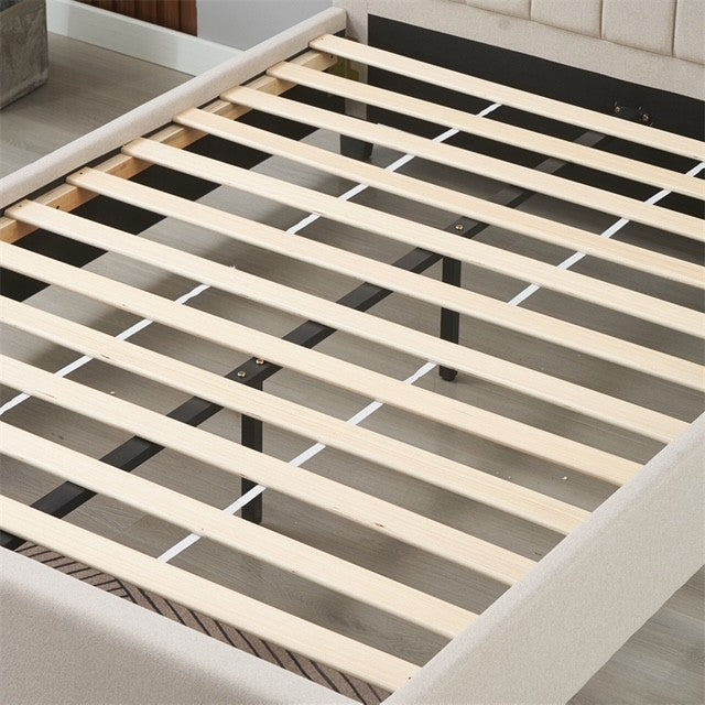 Phoenix Bed Frame  Double  - Beige