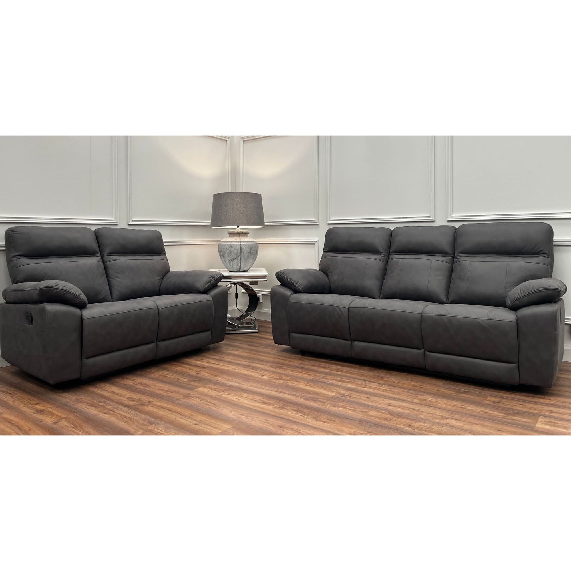 Jude Sofa Range - Charcoal Suede