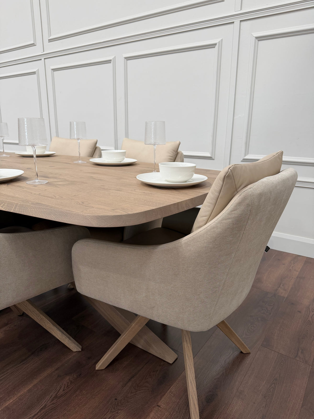 Soren Solid Oak Dining Table 2.2m & Elsa  Dining Chairs