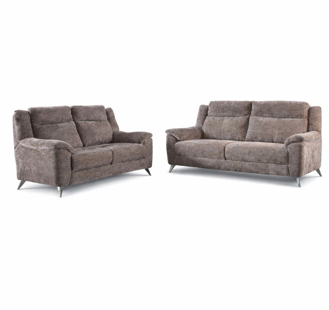 Marylin 3 + 2 Fixed - Stone Fabric