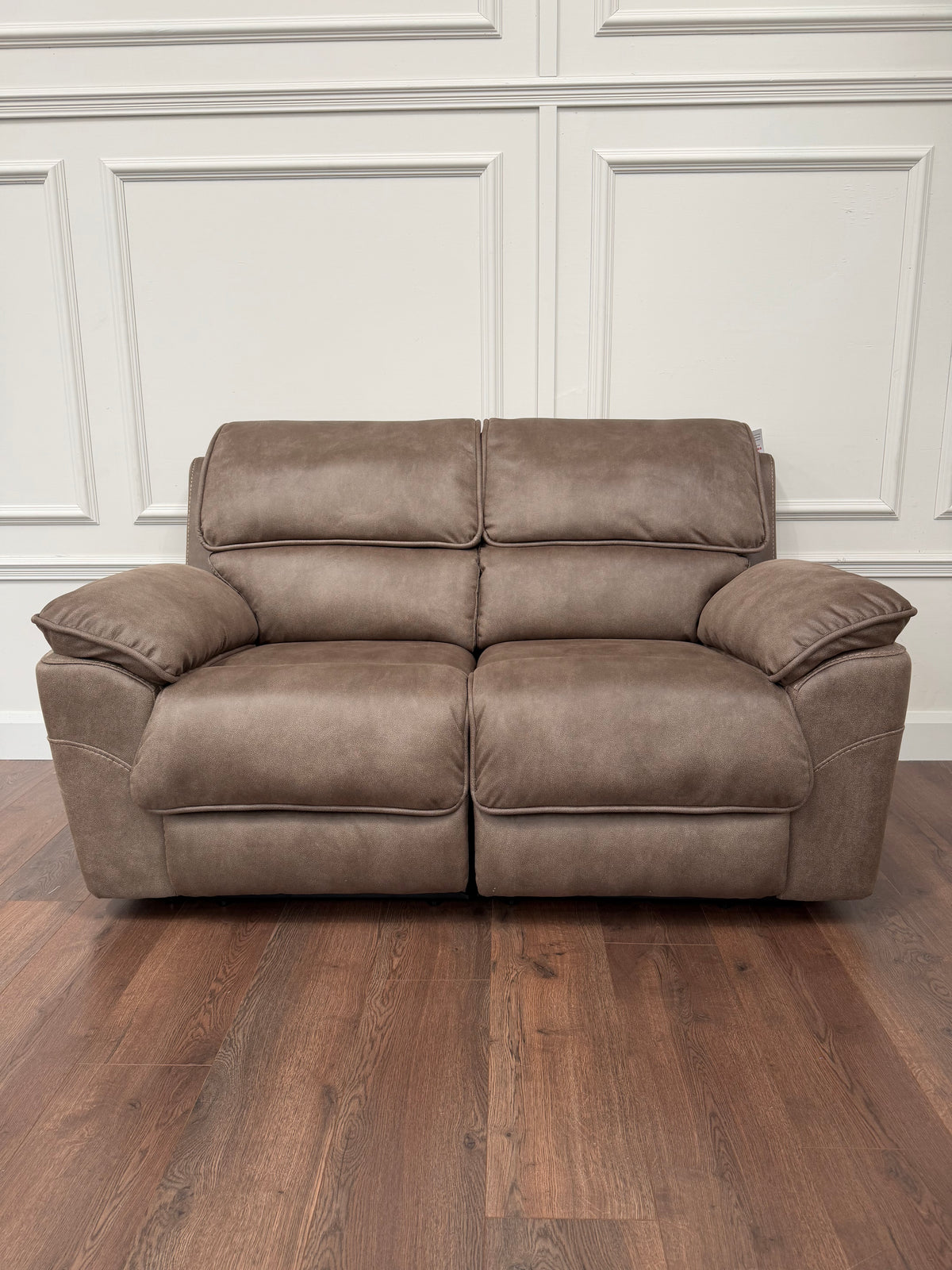 Kingsley  Recliner 2 Seater -  Dark Taupe Suede