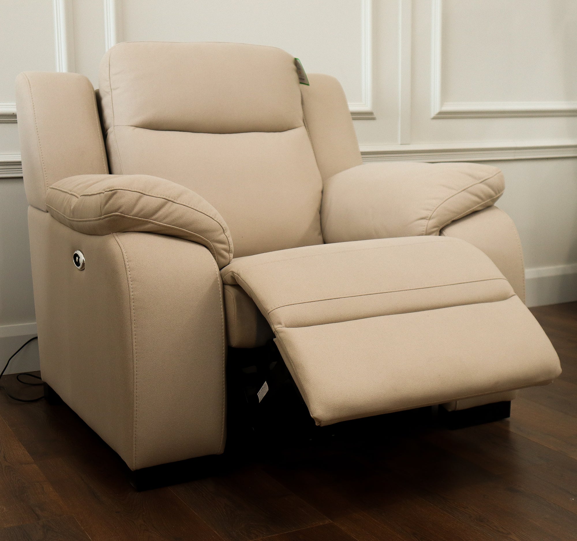 Heydon 1 Seater Power Recliner - Stone Mircofiber