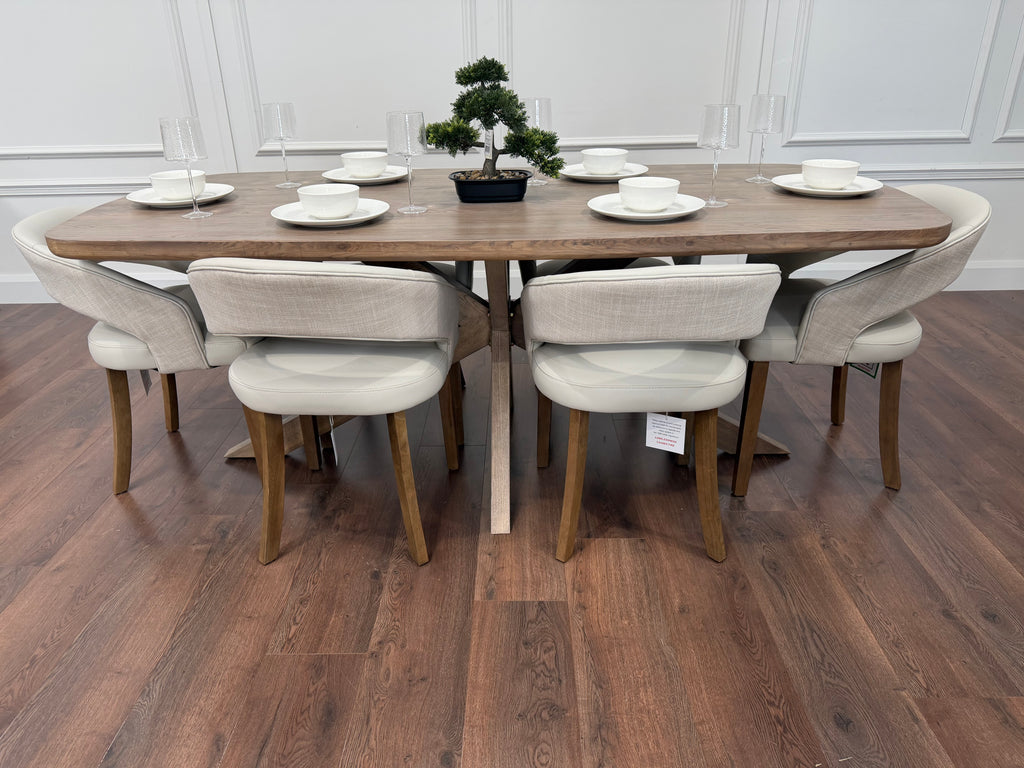 Ashley 1.8 m Table + 6 Willow Cream Chairs