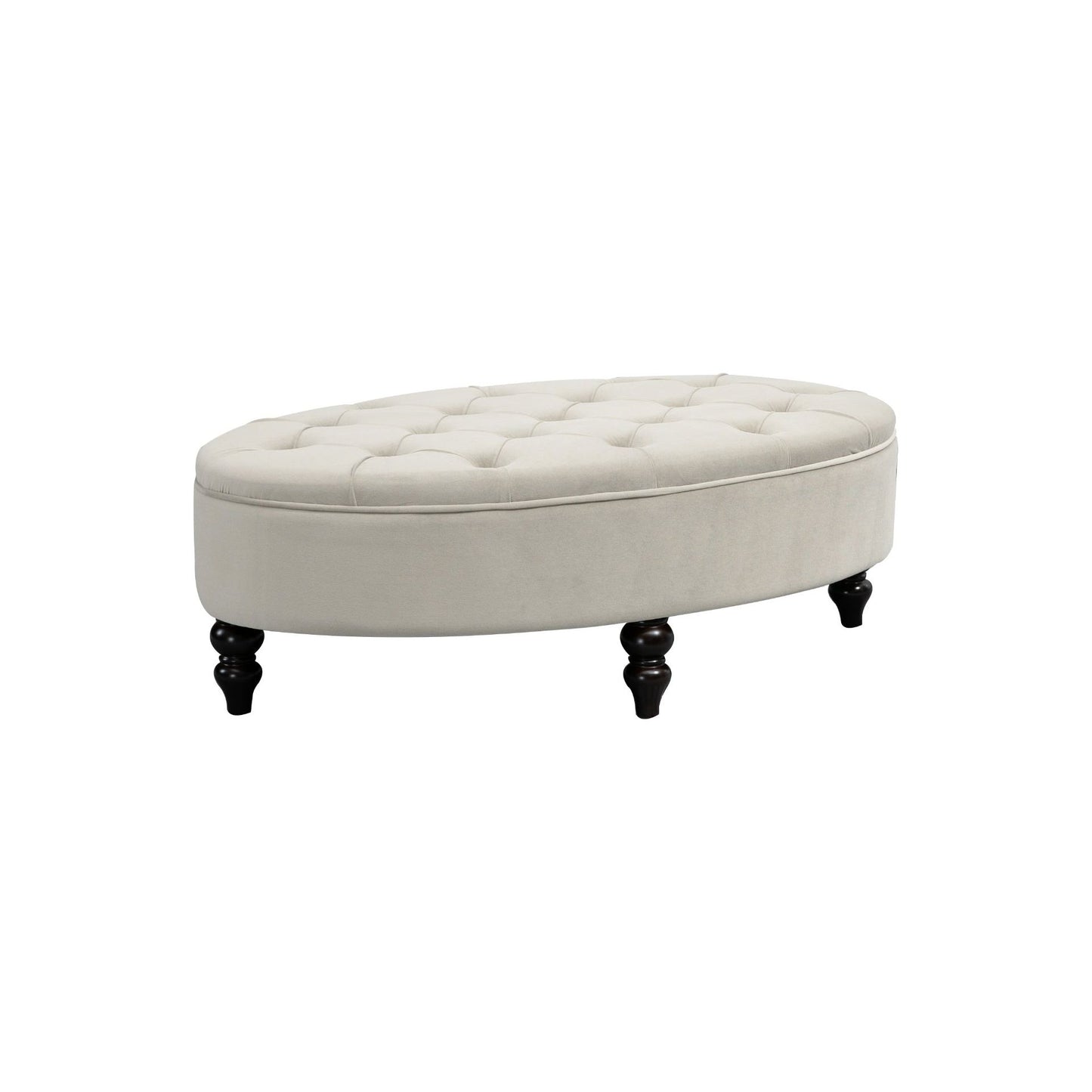 Renee Oval Footstool - Cream